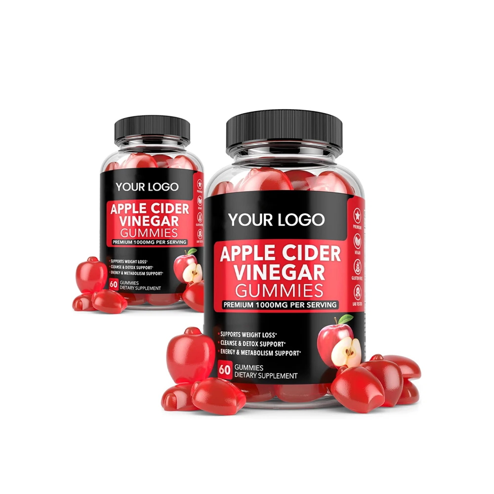 2024 Hot Sale Factory Wholesale Support Weight Control Clean Bowel Gummy Supplement 1000mg Apple Cider Vinegar Gummies