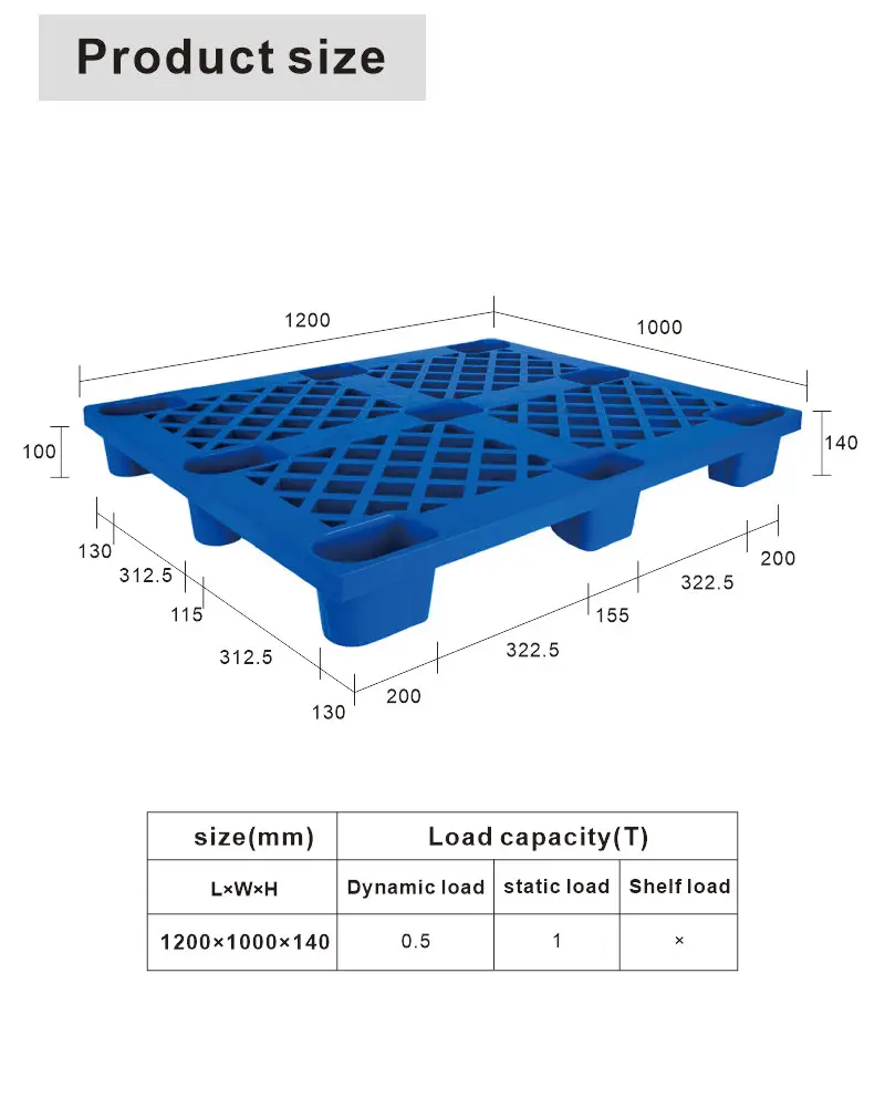 Hot Sale HDPE Material Mesh Grid Nine Feet Nestable Euro Single Side Face Plastic Pallet