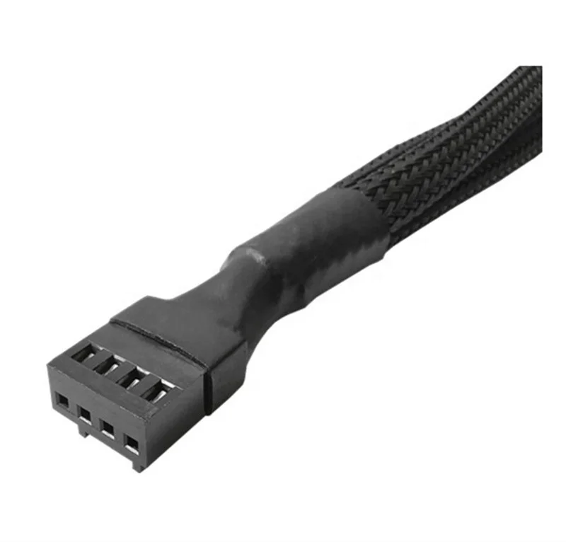 27cm PWM 4pin Fan Sleeved Extension Splitter Hub Cables Motherboard CPU 4 Pin To 3 Way 4Pin /3pin Cooler Case Fan Power Spliter
