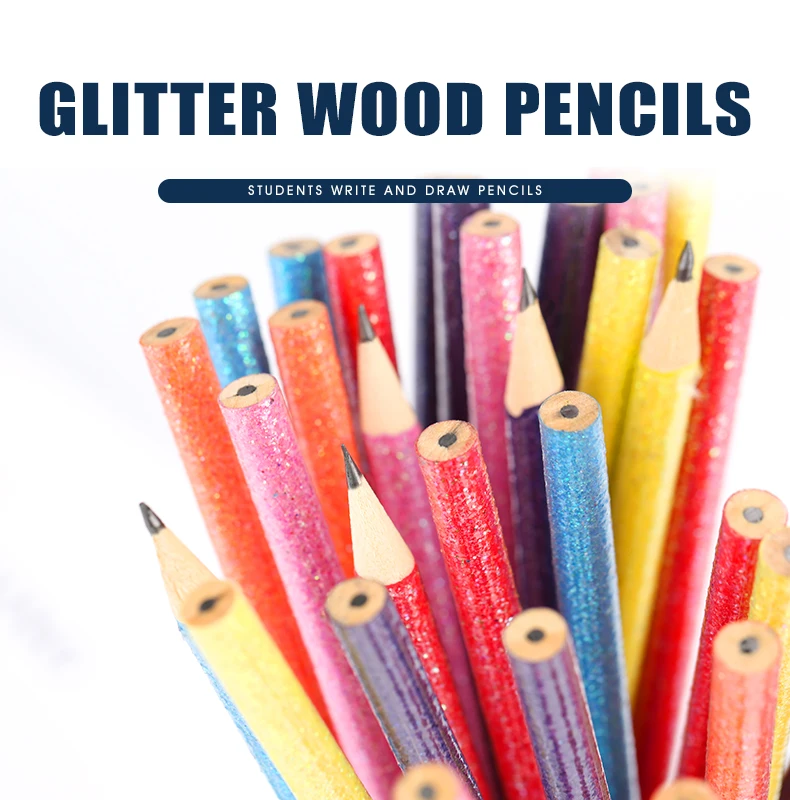 
2020 hotsale bulk customize glitter HB pencil with eraser 