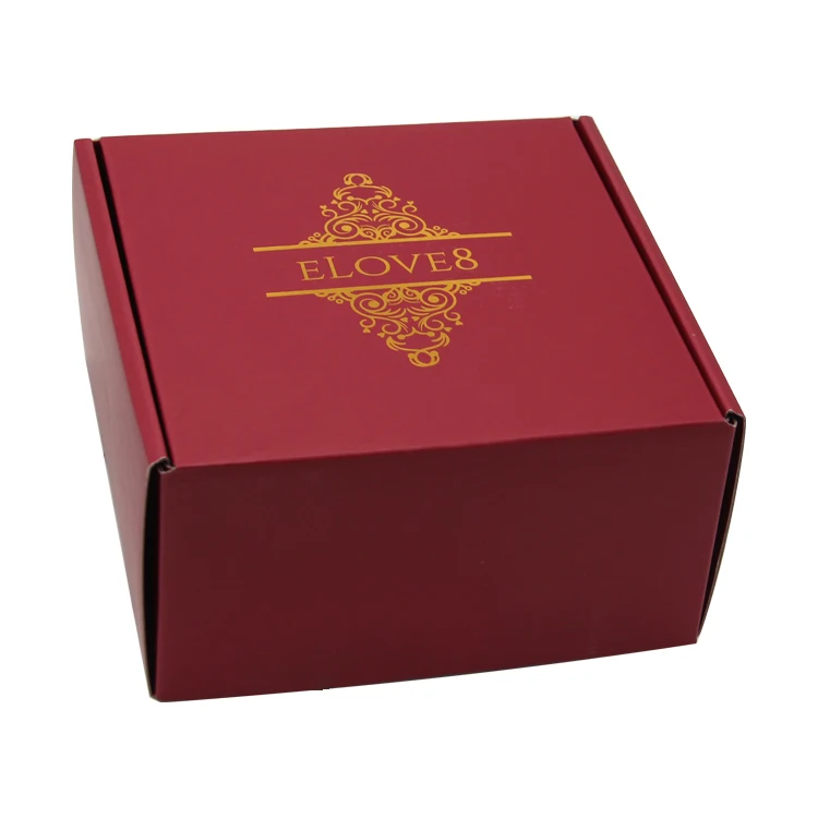 champagne red colored packaging with lids custom rigid corrugated mailer shipping boxes