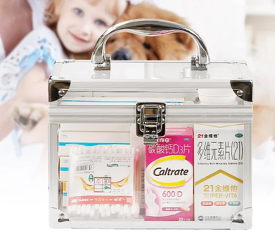 Multi-function acrylic lockable storage metal briefcase storage portable aluminum box professional tool case with handle