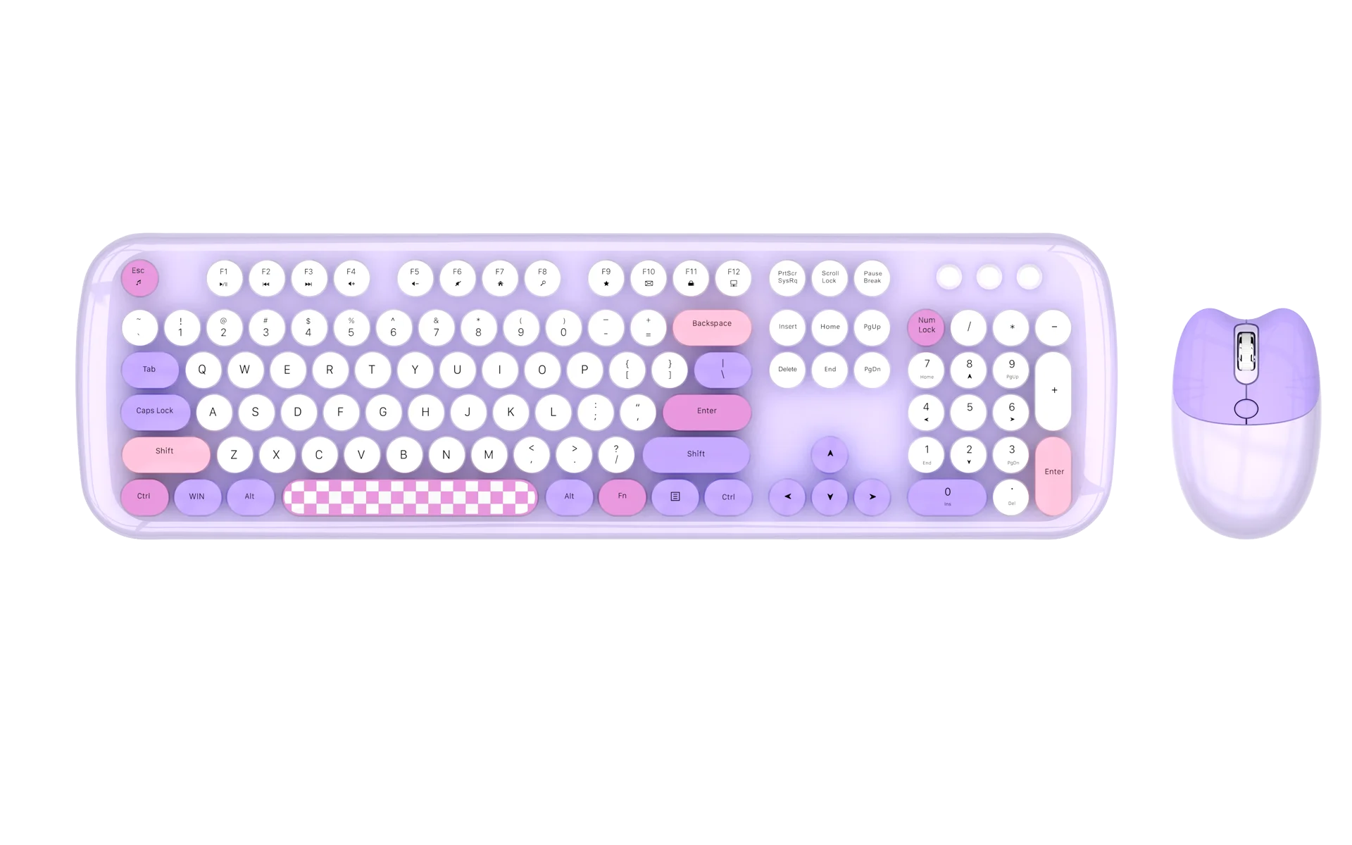 Full-Size Keyboard Mouse Combo Round-Keycap Design Genre Keyboard Mouse Combos