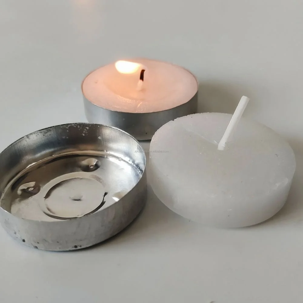 European market baptism candles cemetery candle paraffin wax smokeless pressed tealight candles on hot sale
