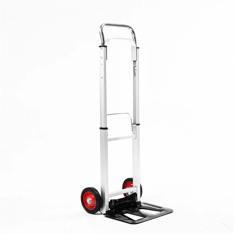 Factory Wholesale Load Capacity Aluminum alloy Frame Foldable Hand Truck Cart 2 Wheels Hand Cart For Warehouse Mini Cart