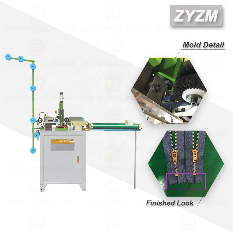 Automatic air-operated zig-zag cutting machine for closed-end zipper