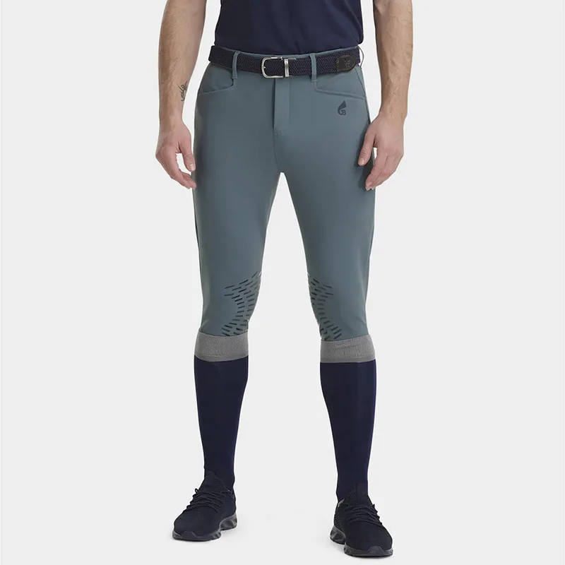 Customized Logo Man Riding Shona Denim Knee Patch Breeches Full Seat Silicone Different Sizes For Men