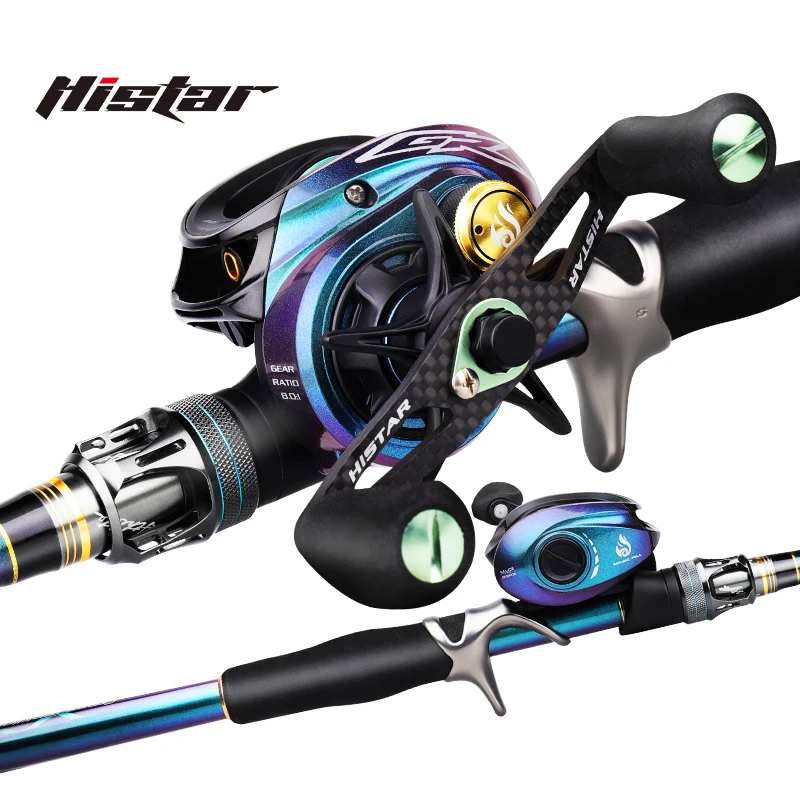 Histar OEM Magic Hand Rod Combo Fast Action Competitive Grade High Carbon Reel Legs Fishing Pole & Spin n Baitcasting Wheel Set