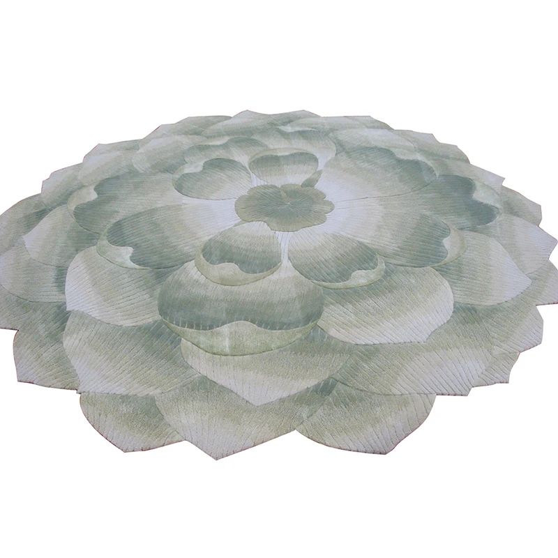 
Customized Irregular Shape Wool Nylon Visecose Bamboo Silk Hand Tufted Carpet 