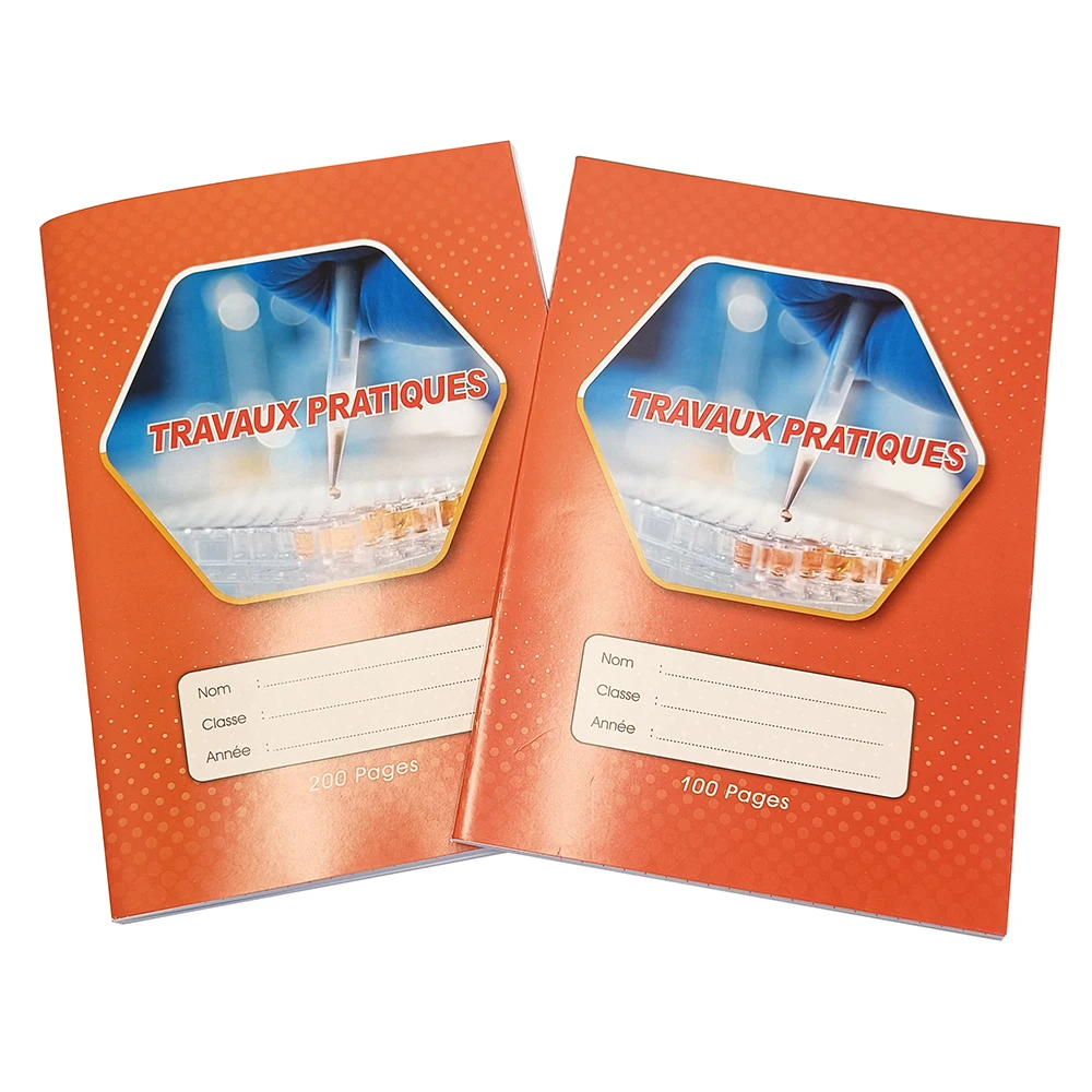 wholesale A4 notebook print cheap stock 100/200 pages custom notebooks factory exercise book for student with French line