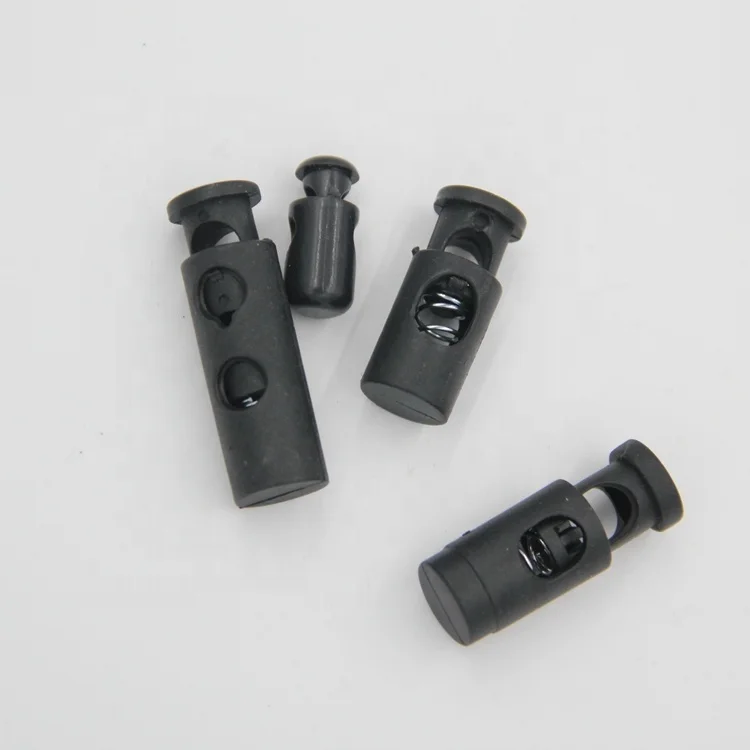 
China factory decorative plastic elastic extension cord ends pull locks spring stopper for bag 