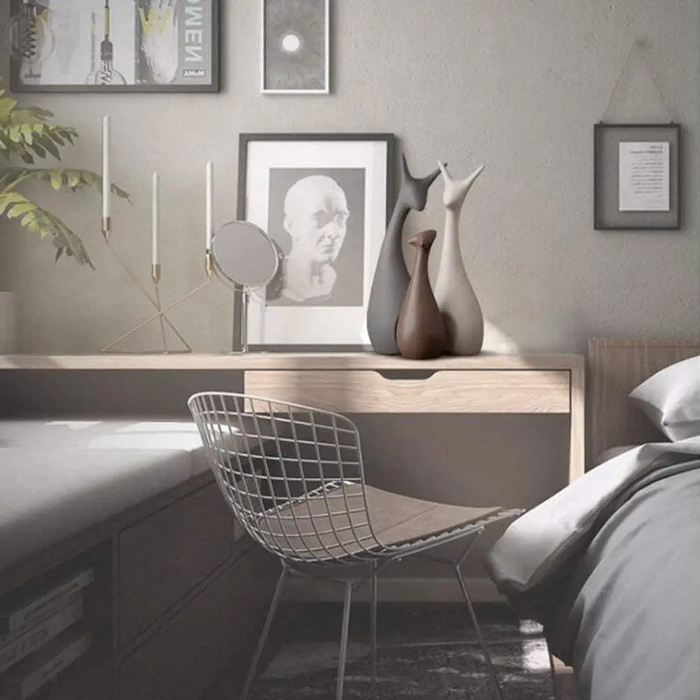 Ceramic Deer Figurine Ceramic Animals Family Figurines Abstract Sculpture Statue Home Craft Ornament Decorative Gift 3pcs/Set