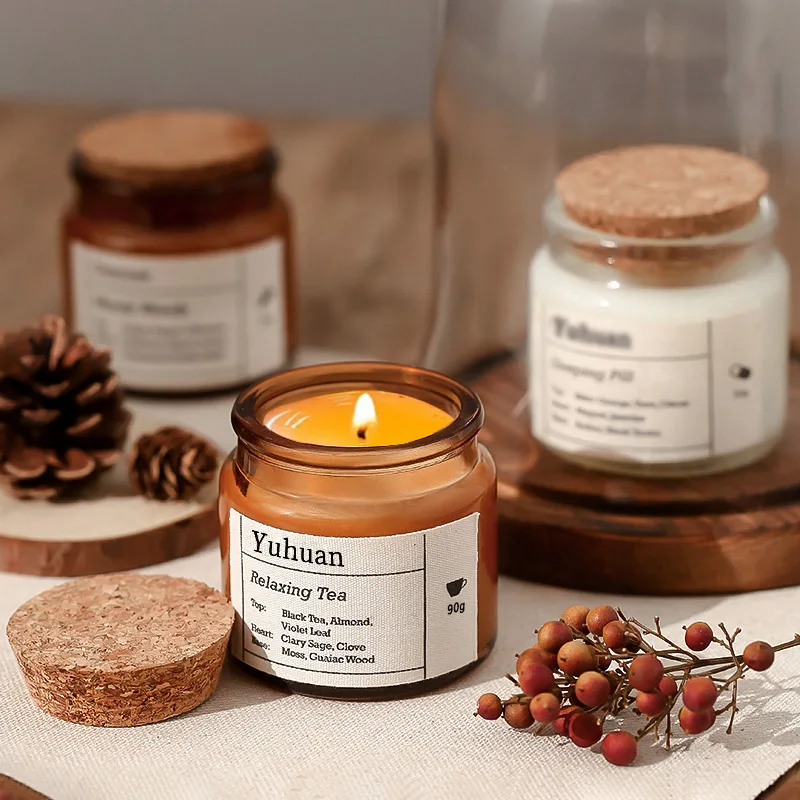 Luxury Soy Wax Scented Candle in Glass Jar with Wooden Lid for Christmas New Year & Ramadan Holidays Perfect Gift Idea