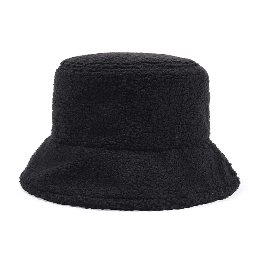 Womens Vintage Cloche Lambs Wool Bucket Hat Outdoor Sports Fisherman Cap for Women Casual Winter Warm Hat