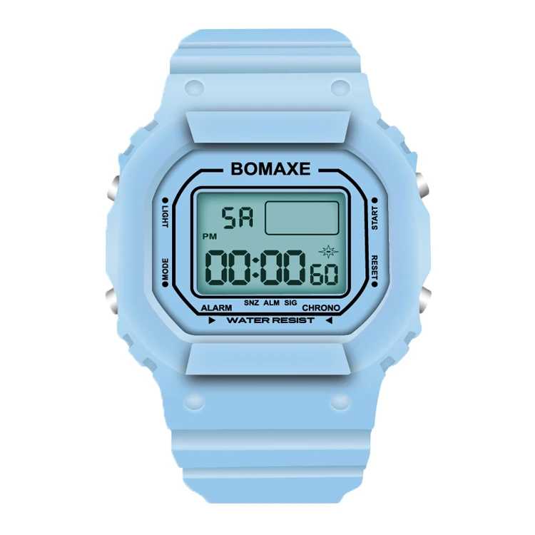 BOMAXE 5036 Outdoor LED Dual Display Sports Gray Presents Student Chronograph Plastic Sports Electronic Chrono Watches