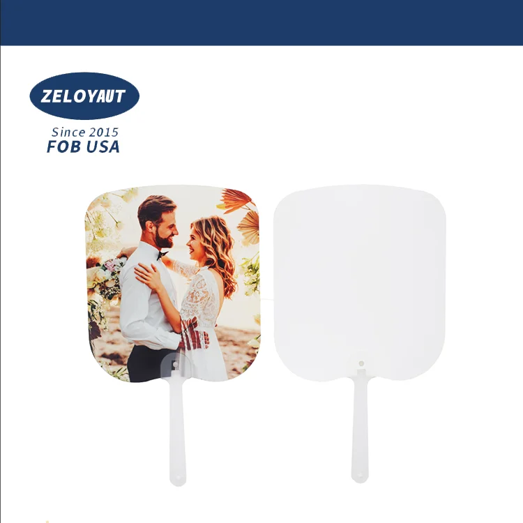 ZELOYAUT Sublimation Blanks portable hand fan  square shape PET Plastic Hand Fans customized hand fan For Daily life