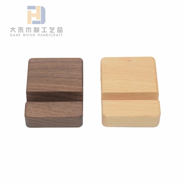 High Quality Polished Wooden Phone Stand Holder Custom Smooth Beech Wood Tablet Stands for Daily Use Table Decor