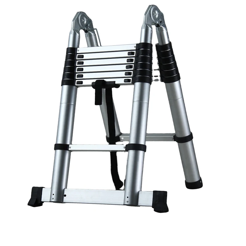 Hot Selling 3.8M Folding Step Ladder Telescopic Ladder Aluminum WITH  en131 For Kitchen