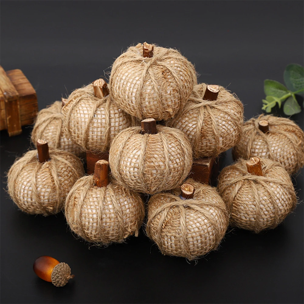 Linen Pumpkins Decoration, Cloth Pumpkins for Tabletop Decoration Halloween Thanksgiving Autumn Festive Party Supplies