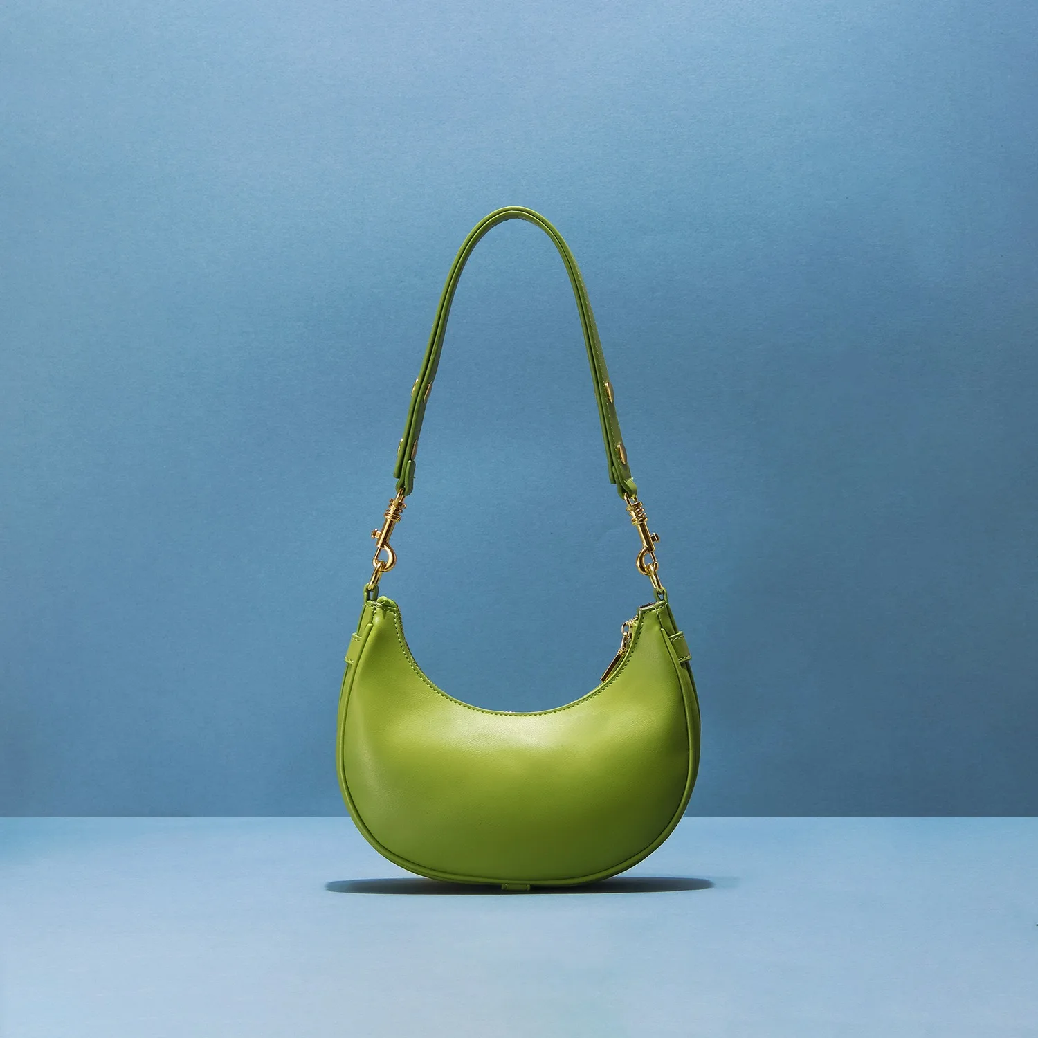 Kalanta 2023 New Crocodile Pattern Semi-circle Hand-held Saddle Bag Niche Design Half-moon Shoulder Underarm Bag