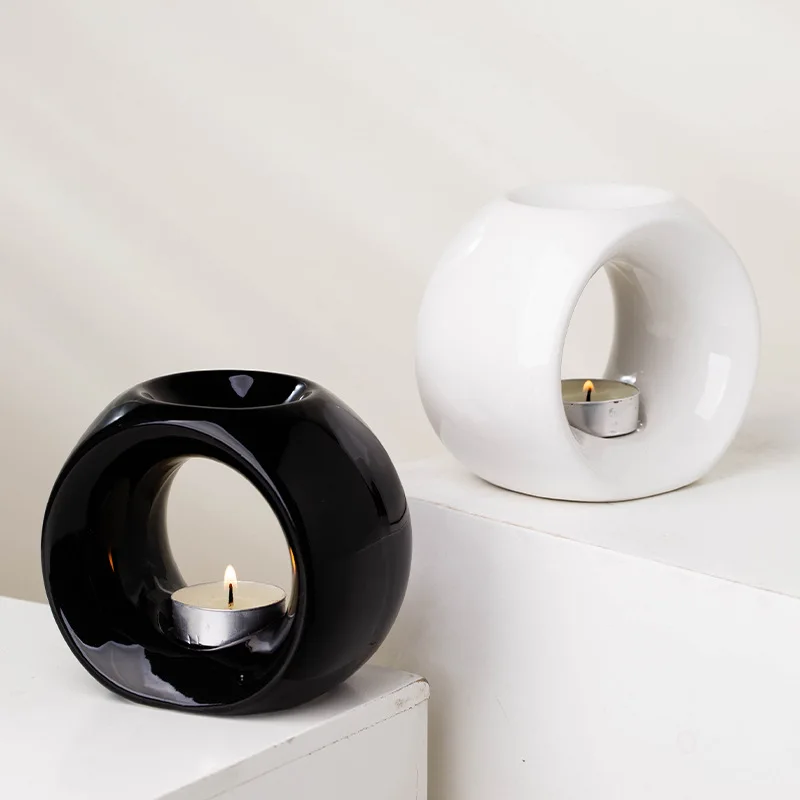 Hot selling porcelain oil heater ceramic Essential oil incense burner for home decor meditation