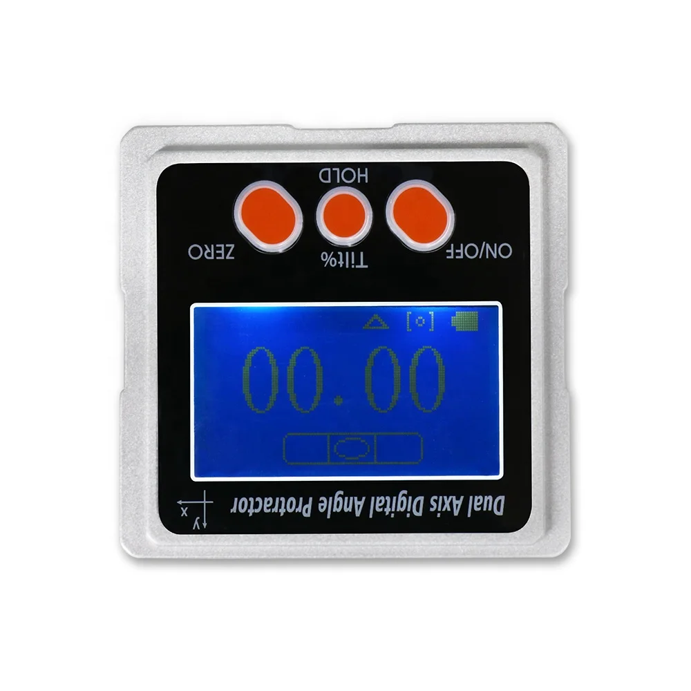 SHAHE Metal Dual axis Digital Inclinometer Digital Protractor Digital Bevel Box with 3-side Magnet Base With Backlight
