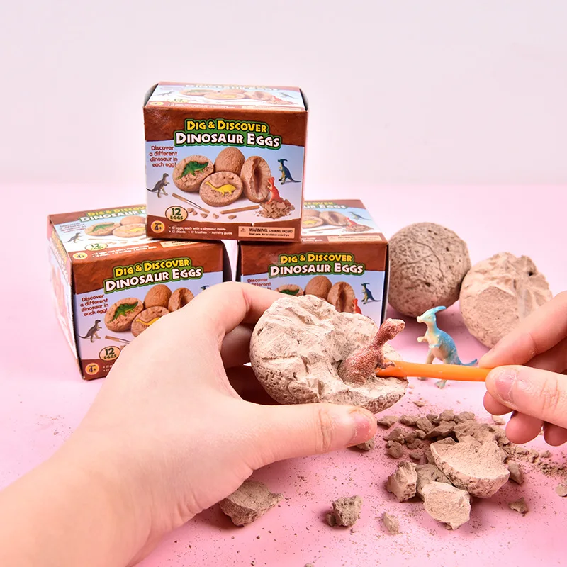 Dig a Dozen Dino Eggs Dig Kit Easter Egg Toys Break Open Unique Large Surprise Dinosaur Egg For Kids