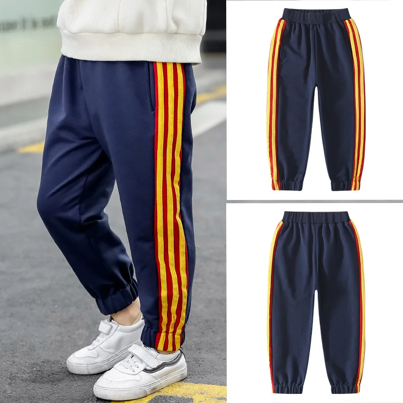 
DRFF1912A04 Retail Sale Boy Cotton Pants For 3-12 Years Solid Boy Casual Sport Pants Jogging Kids Children Trousers 