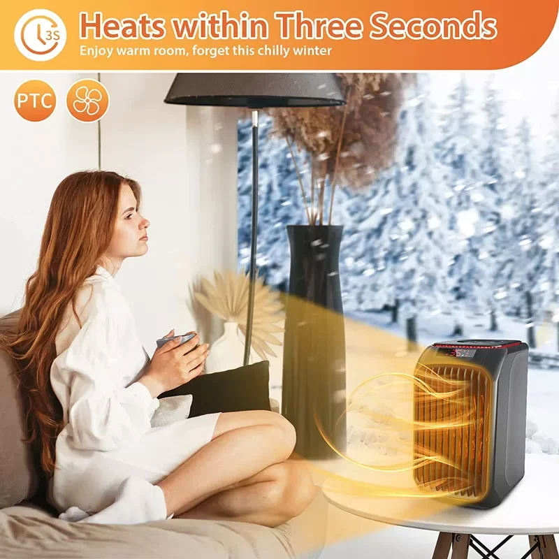 Portable Beauty Wholesale Eco Quiet Efficient Warm Blower 3s Desk Space Heating Fan Ptc Electric Heater Fan