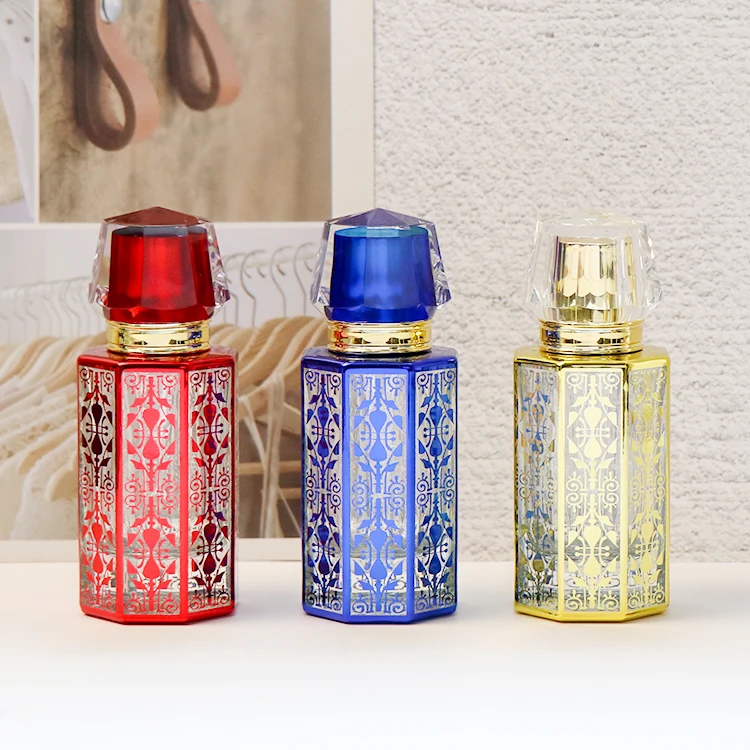 New design arabic empty glass spray perfume bottle 50ml for sale