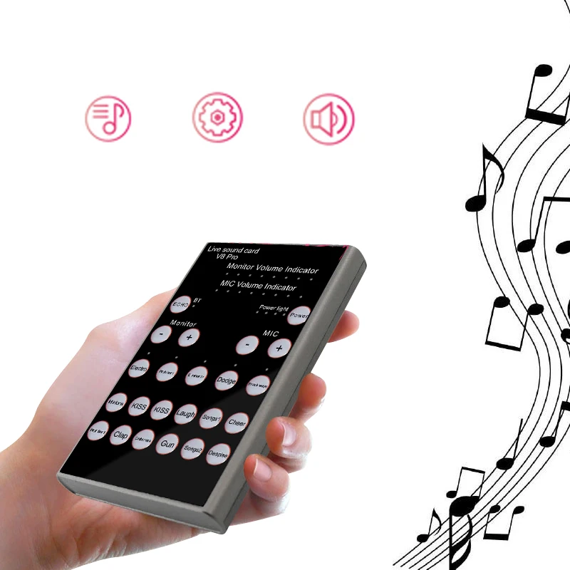 Ручной студийный звуковой модуль для записи в реальном времени для поздравительных открыток студийная звуковая карта V8 pro usb