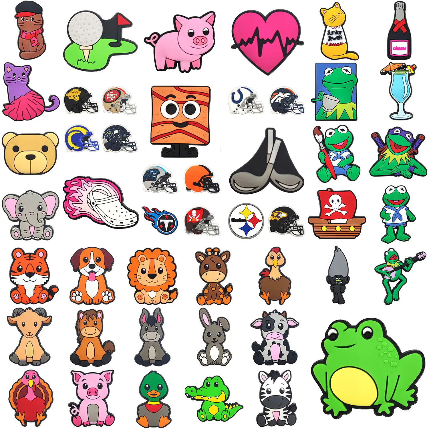 wholesale New bulk pvc design 2d cute customized animal logo accessories fashion unique sports shoes charms