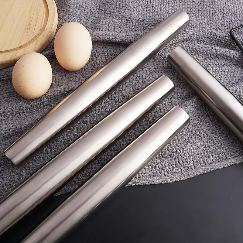 SUS304 material stainless steel rolling pin for dumpling baking cookie bakers stainless steel  rolling pins & pastry boards