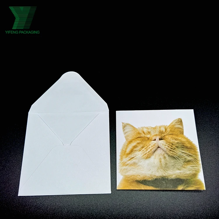 Высокое качество F S C специальная белая бумага Кот Китти спасибо поздравительная Подарочная открытка печать с симпатичной наклейкой