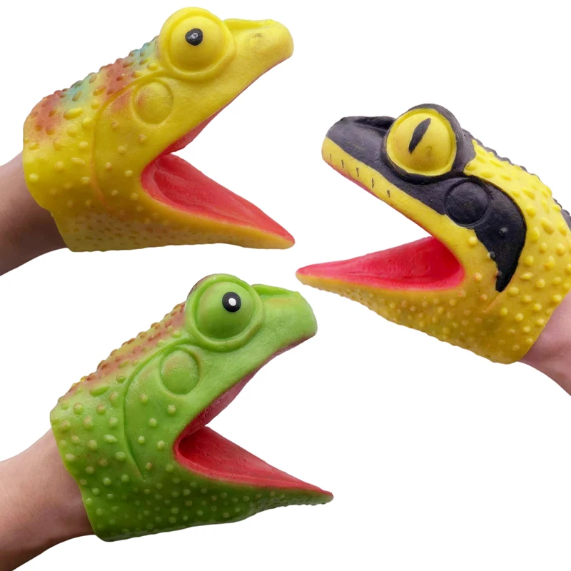 Manufacturer Spot Shark Soft Silicone Kids Playing Toys Role Playing Animal Lizard Hand Puppet