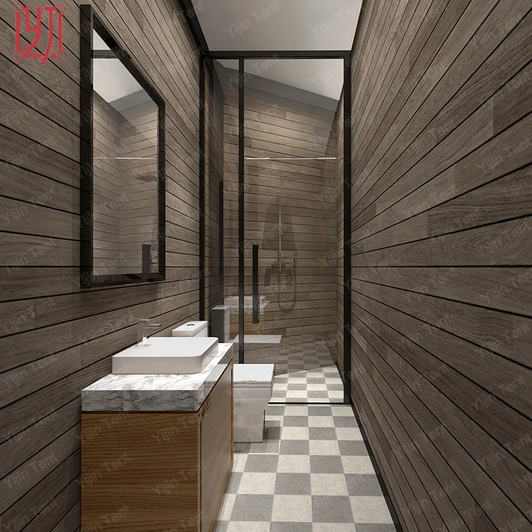 PVDF pagoda hotel tent luxury resort glamping with toilet and bathroom