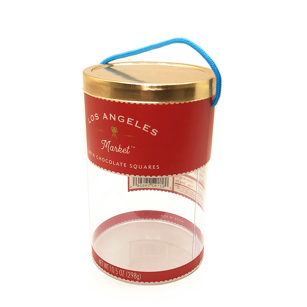 
PVC Transparent Round Packaging Box Clear Plastic Cylinder with Lids 