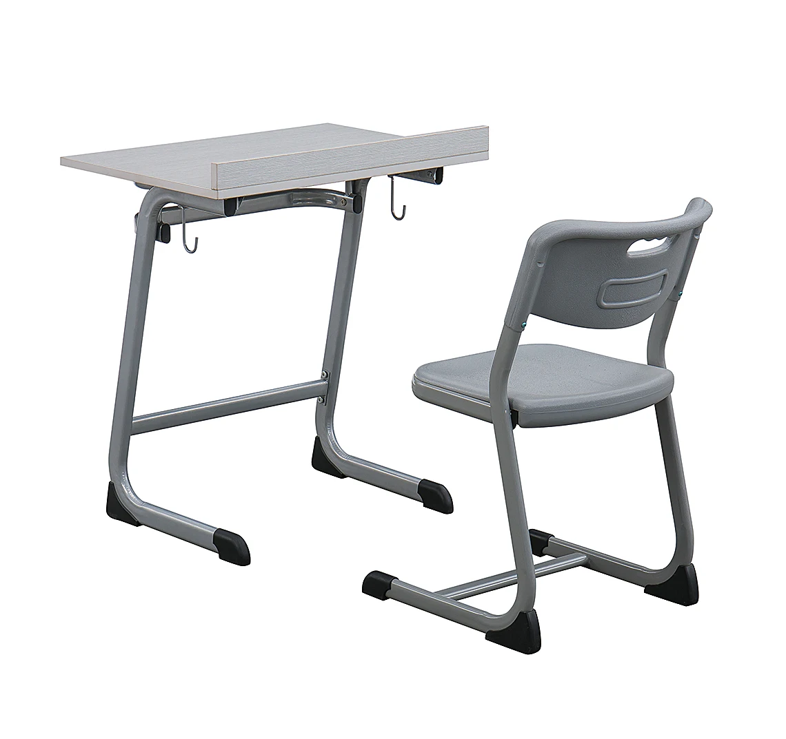 New Popular School Classroom Furniture Single Student Painting Desk Height Adjustable MDF Table Desk And Plastic Chair