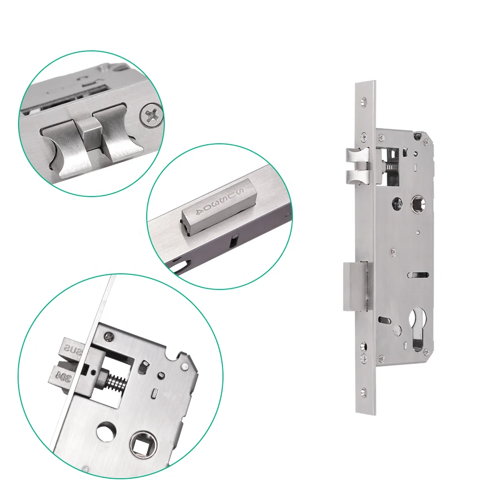 45 mm euro lock body door electric handle up deadlock glass door lock bodi