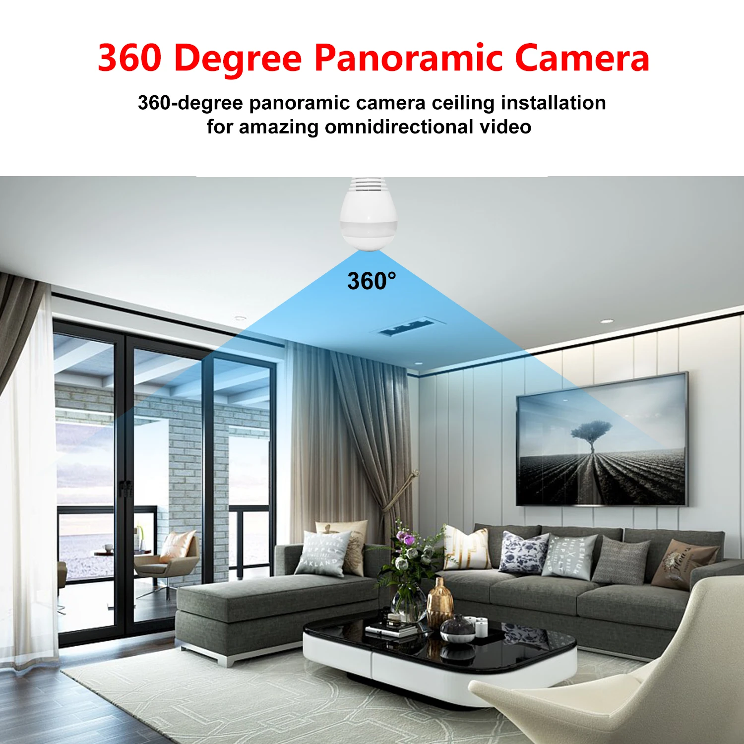 Hot Sale E27 Thread V380 Pro 360 Degree Fisheye Panoramic Camera Smart Video Wireless Wifi Hidden Spy CCTV Light Bulb Camera