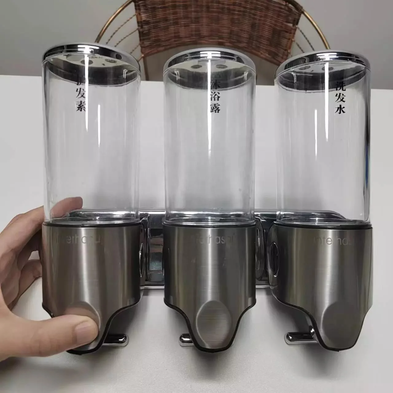 2 in 1 shower dispenser modern wall mounted refillable bath gel shampoo and conditioner body wash dispenser for shower gel