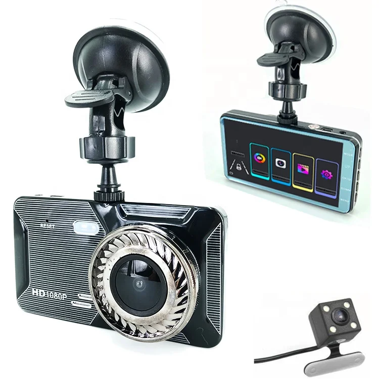 4 inch IPS screen car digital video recorder FHD 1080P dual lens car camera high quality car black box with G-sensor