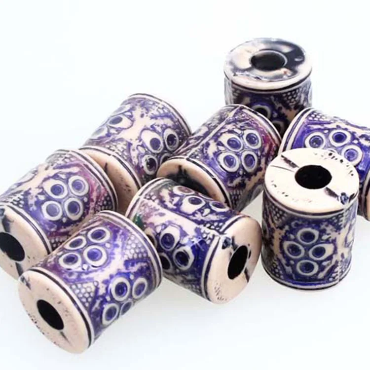 New Trendy Large Hole Cylinder Shape Plastic Mood Beads Wholesale