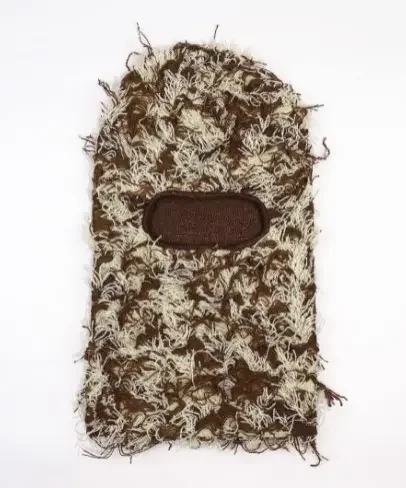 New arrival full face cover one hole custom wither trendy premium distressed grassy knit face ski mask balaclava beanie