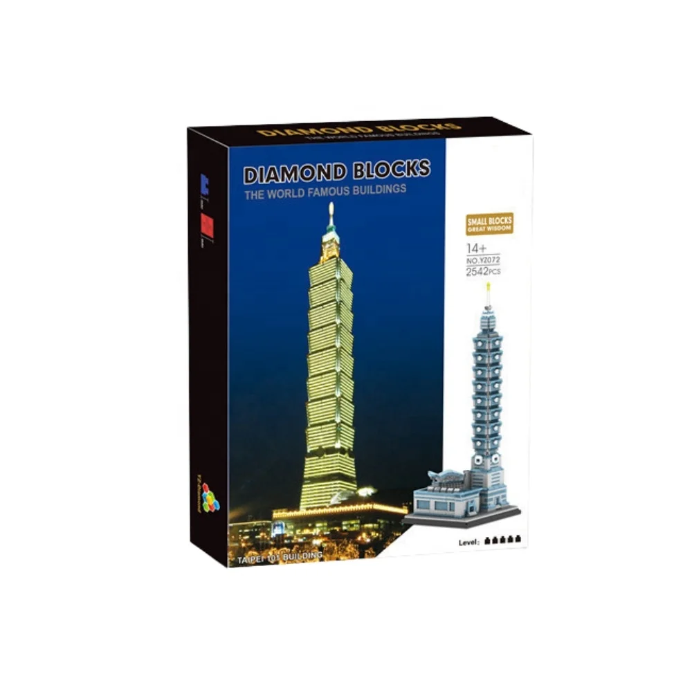 Hot Selling World Famous Landmark Taipei 101 Building Toy Blocks Classic Bricks Kids Puzzle Toy Gift