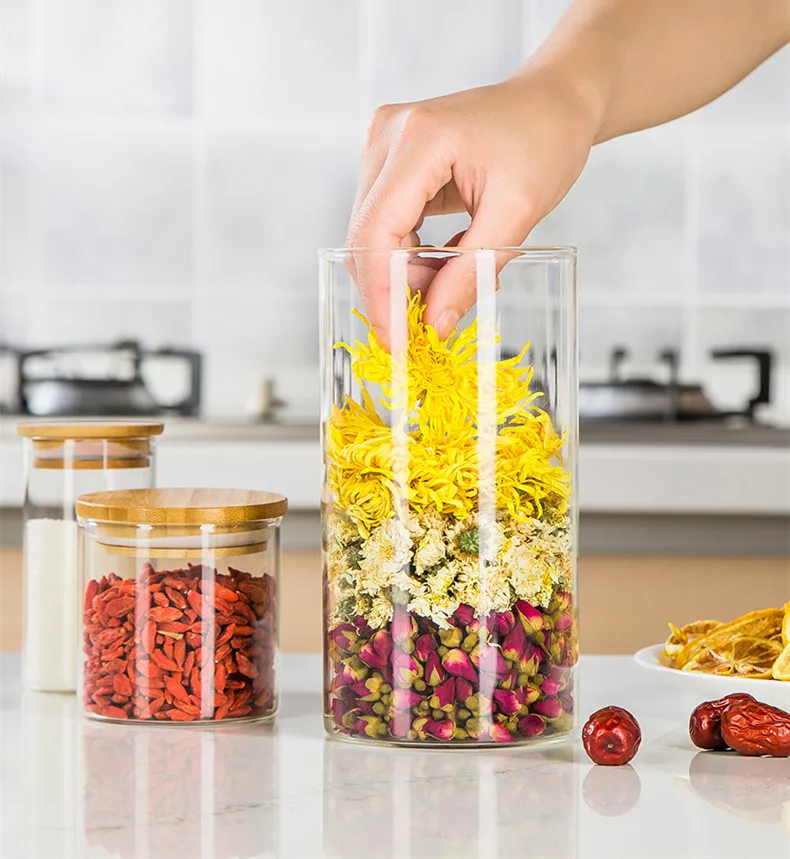 
New Glass Storage Jar With Sealed Lid Multigrain Jar Kitchen Supplies 