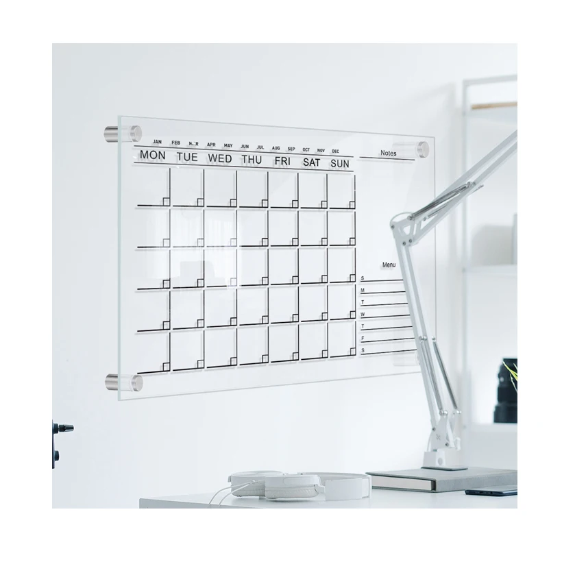 User-Defined Anti-Slip Clear Magnetic Whiteboard Acrylic Dry Erase Board For Fridge