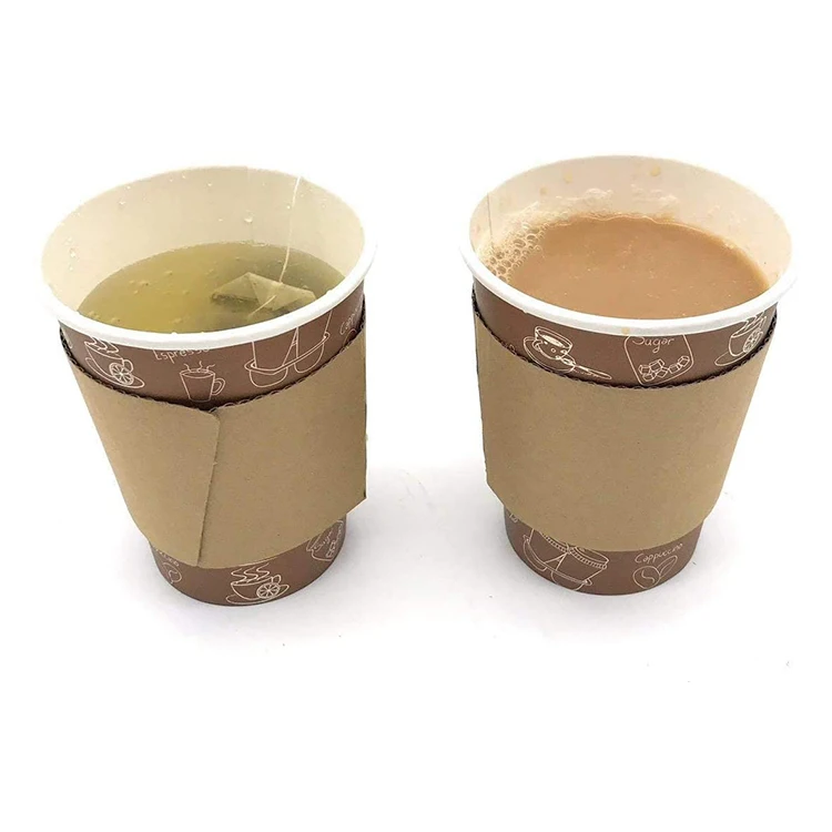Economical Custom Design Disposable Custom 16 Oz Paper Disposable Coffee Cup Sleeve