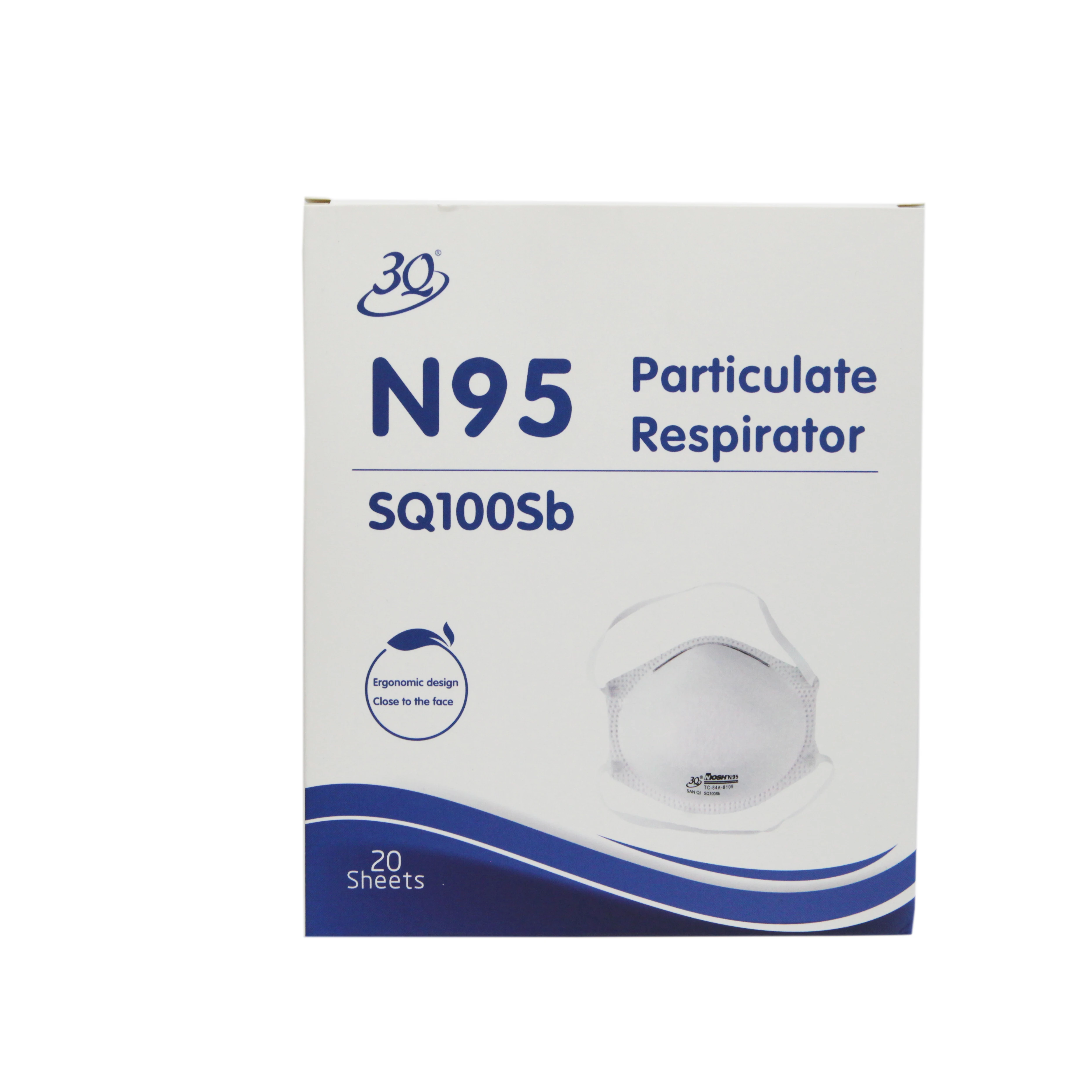 3Q brand Niosh approved super low price 100sb respiratory 2024 hospital non woven dust face n95 mask