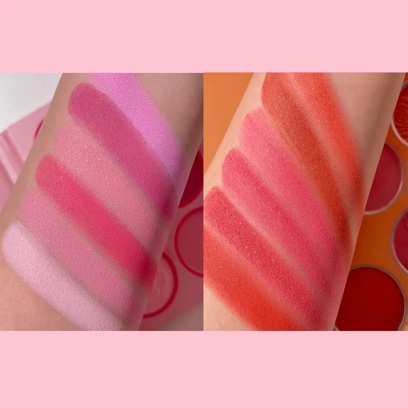 Customized Air Cushion Cosmetics Blush Powder Palette Pink Vegan Rouge Shimmer Waterproof Soft Matte Long-lasting Cheek blusher